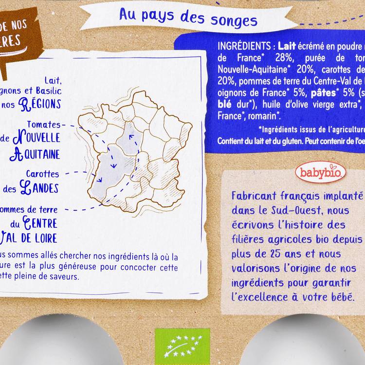 Compotée de carotte, tomate, pâtes BIO - dès 8 mois - 3