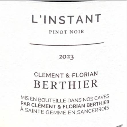Le Vin rouge "Instant Pinot Noir"  2023 - 2