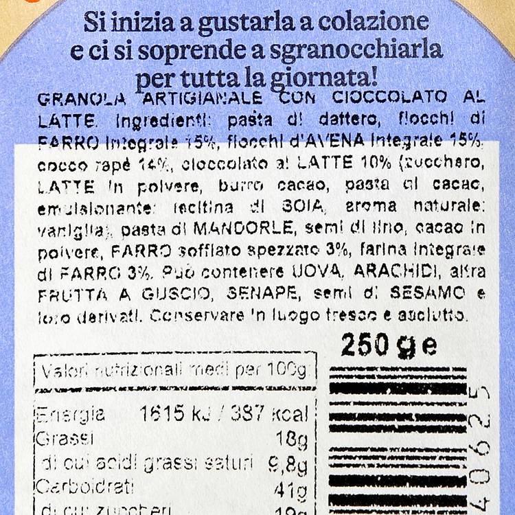 Le Granola artisanal aux chocolat au lait "Poggio del Farro" - 2