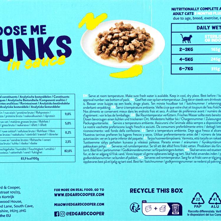 Le Multipack de pâtés morceaux en sauce pour chat "Edgard & Cooper" - 2
