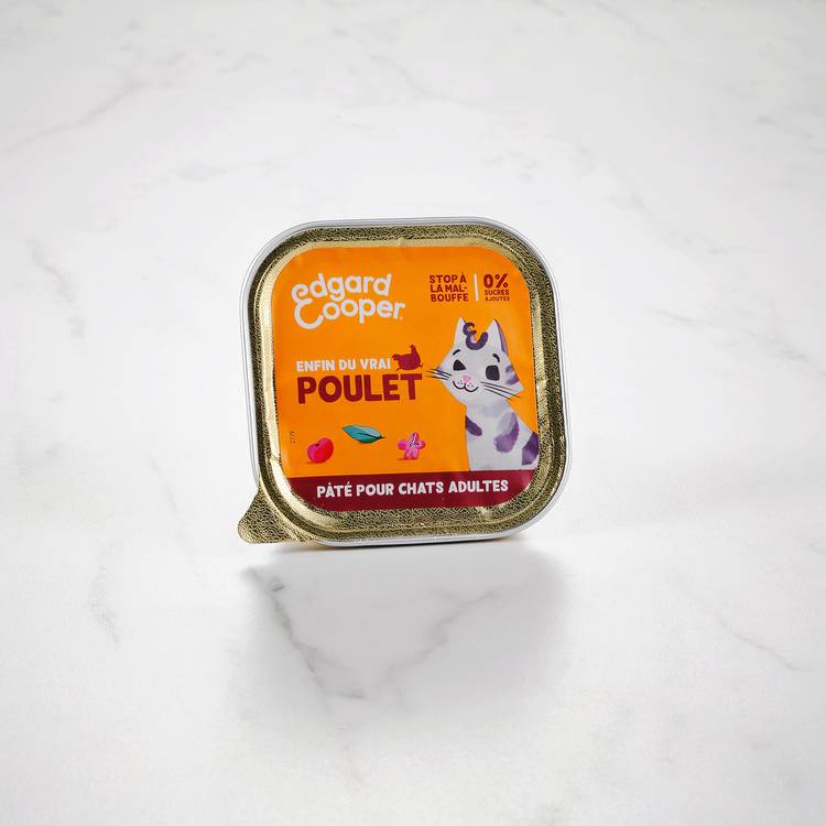 Le Pâté pour chat au poulet, cranberries, sauge et valériane "Edgard & Cooper"