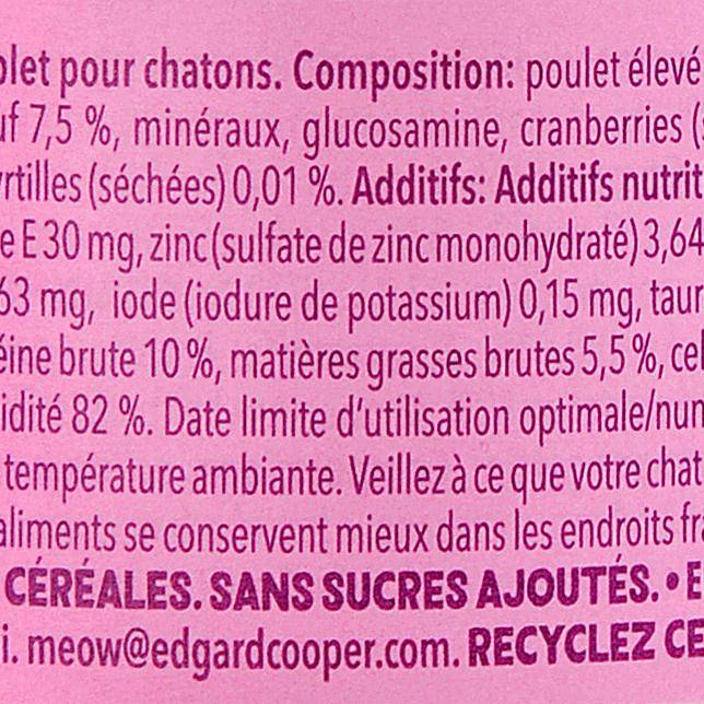 Les Morceaux en sauce pour chaton au canard, poulet, myrtilles, cranberries et romarin "Edgard & Cooper" - 2