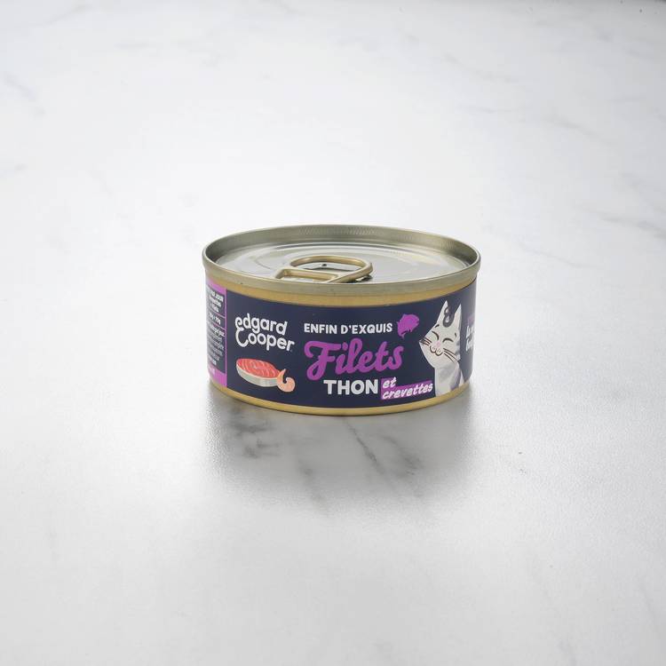 Les Filets de thon et crevettes pour chat "Edgard & Cooper"