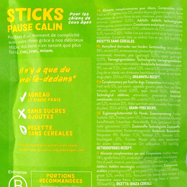 Les Sticks à mâcher à l'agneau pour chien "Edgard & Cooper" - 2