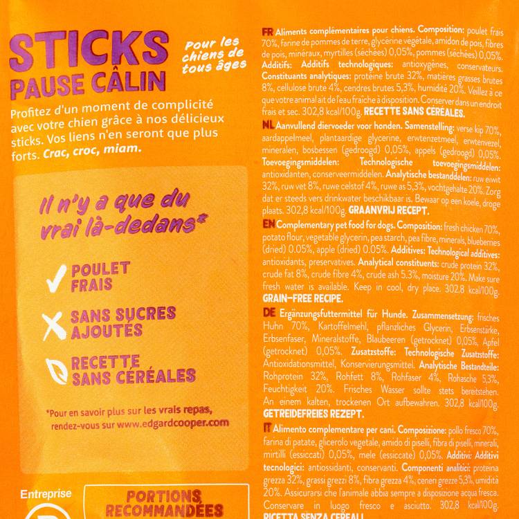 Les Sticks à mâcher au poulet pour chien "Edgard & Cooper" - 2