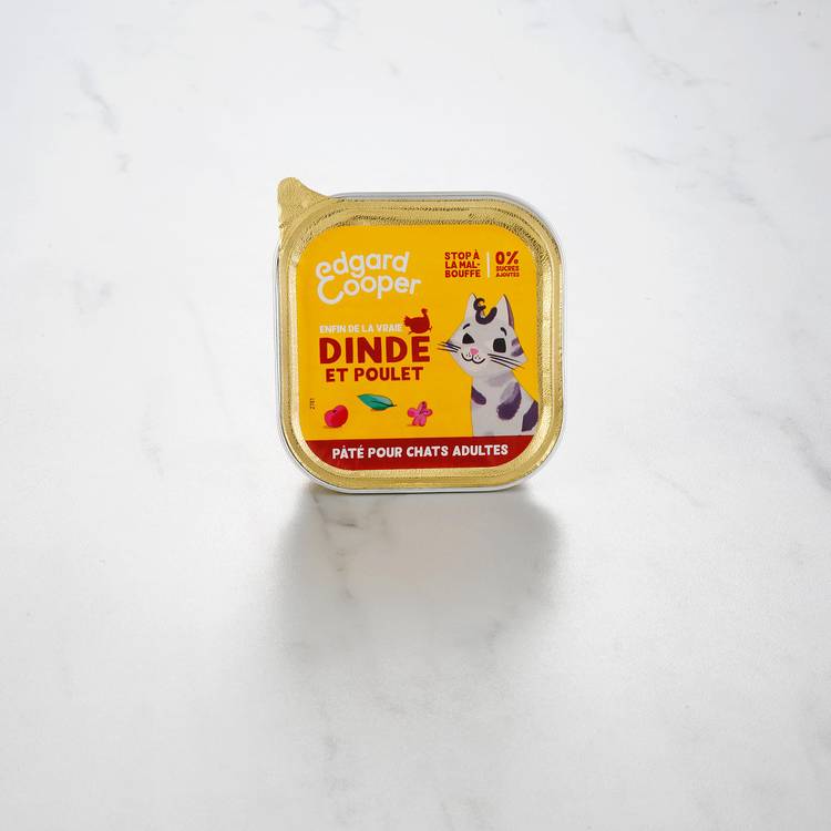 Le Pâté pour chat à la dinde et poulet  "Edgard & Cooper"