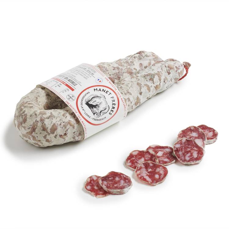 La Saucisse sèche courbée de Lorraine pur porc VPF 300g "Manet Frères" - 2