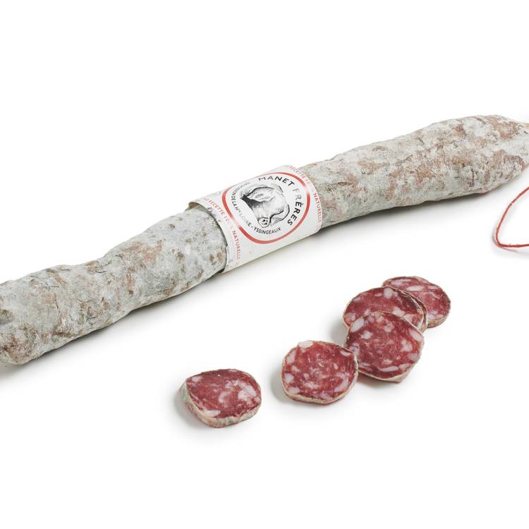 La Saucisse sèche droite houlette pur porc VPF 270g "Manet Frères" - 2