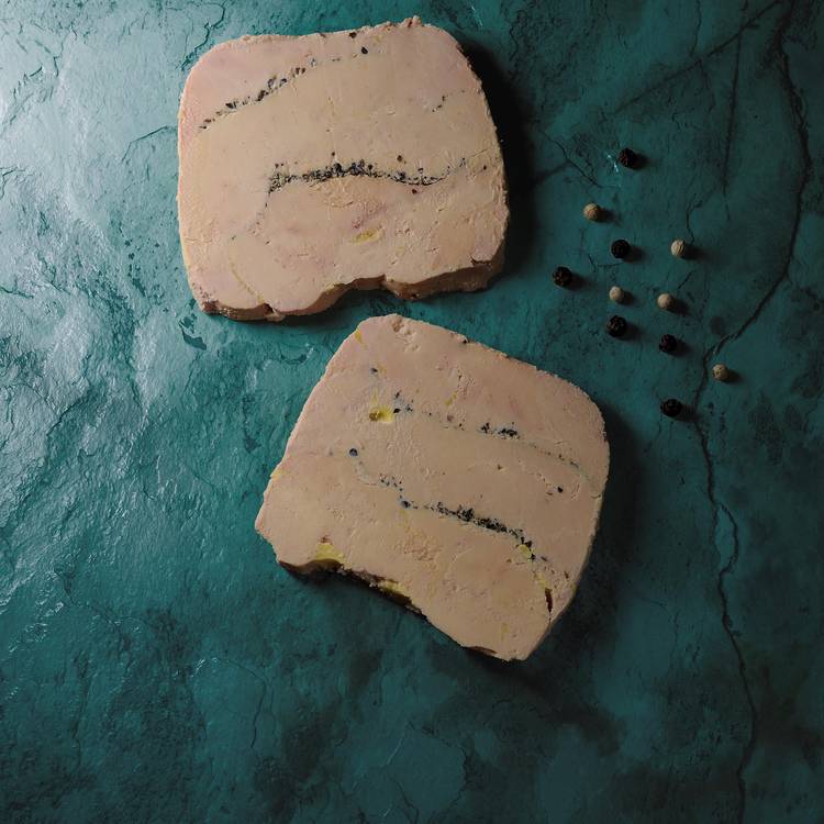 Le Duo de foie gras de canard entier aux 2 poivres et champagne