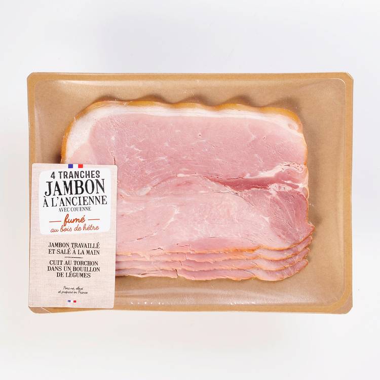 Le Jambon cuit superieur  à l'ancienne avec couenne fumé - 3