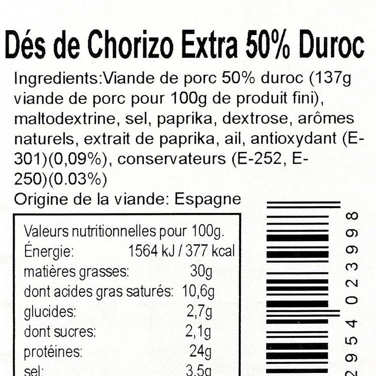 Les Dés de chorizo extra 50% Duroc - 2