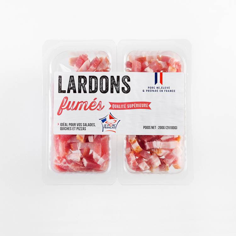 Les Lardons fumés supérieurs VPF 2x100g "Aubret" - 2