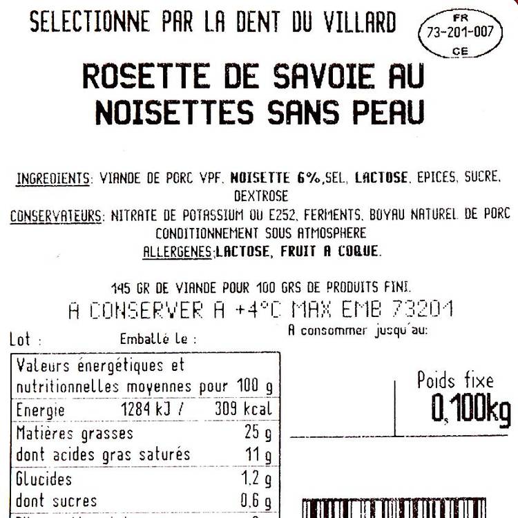 La Rosette de Savoie aux noisettes sans peau 12 tranches - 100g - 3