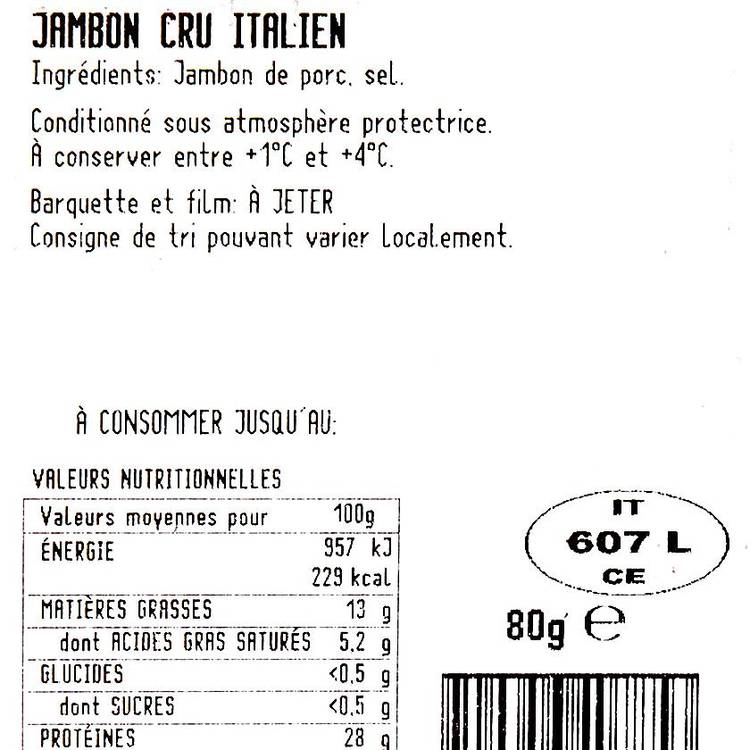 La Chiffonnade de jambon cru italien - 80g - 3