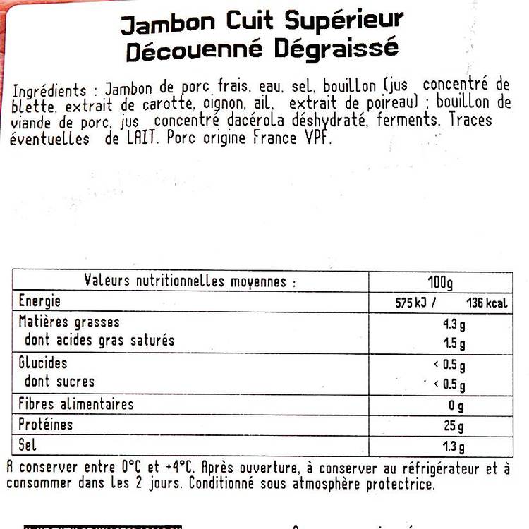 Le Jambon cuit supérieur dégraissé découenné x10 tranches 500g - 3