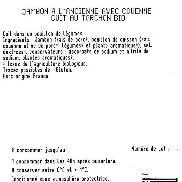 Le Jambon cuit à l'ancienne avec couenne Bio x2 110g - 3