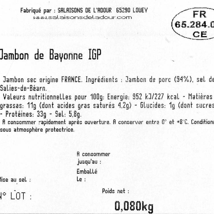 Le Jambon de Bayonne 12 mois IGP 4 tranches 80g - 3
