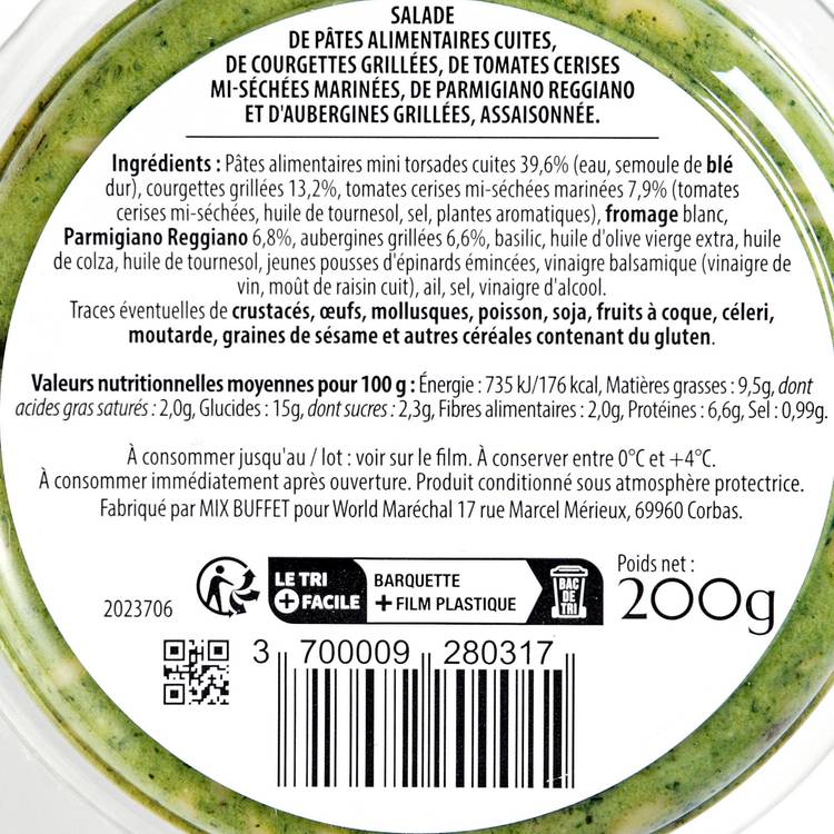 La Salade de torti aux courgettes et tomates sechées - 3