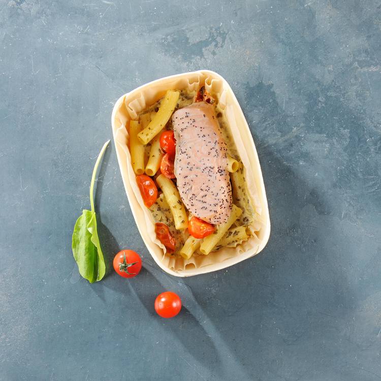 Les Rigatoni au saumon et sauce à l'oseille