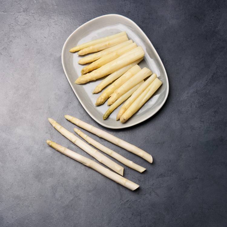 Les pointes d'asperges cuites à basse température