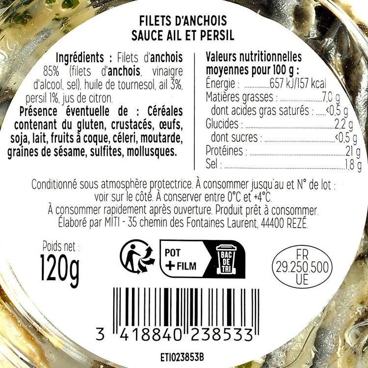 Le Filet d'anchois à l'ail et au persil - 2