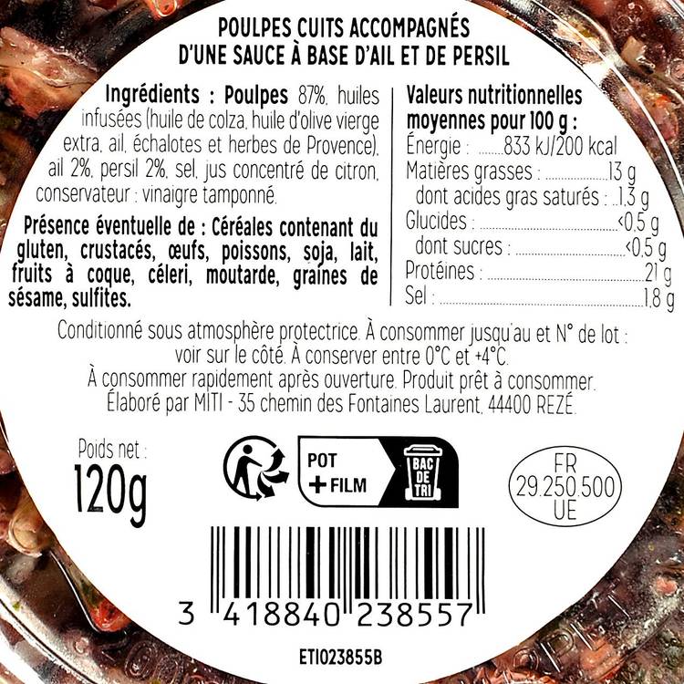 Les Tapas de poulpes marinés à l'ail et persil - 3