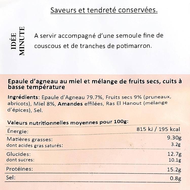 La Tajine d'agneau au miel et fruits secs cuit à basse température - 3