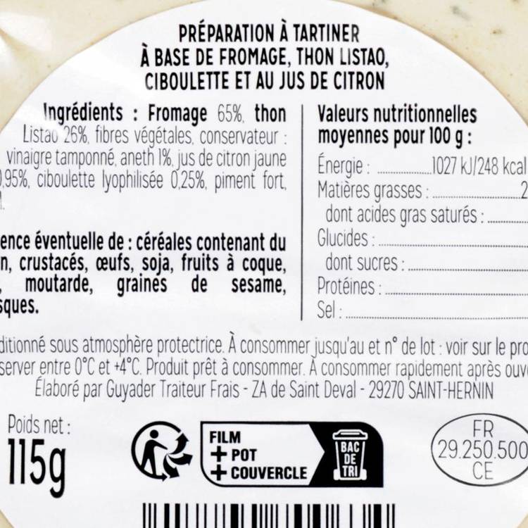 Le Fromage frais au thon au citron et aneth - 2