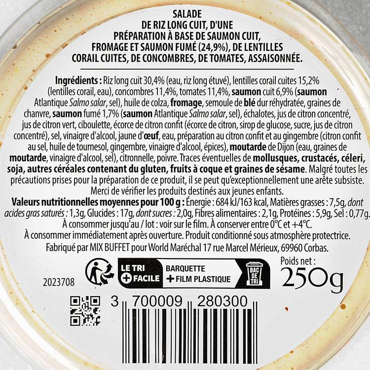 La salade de riz et lentille au saumon fumé - 3