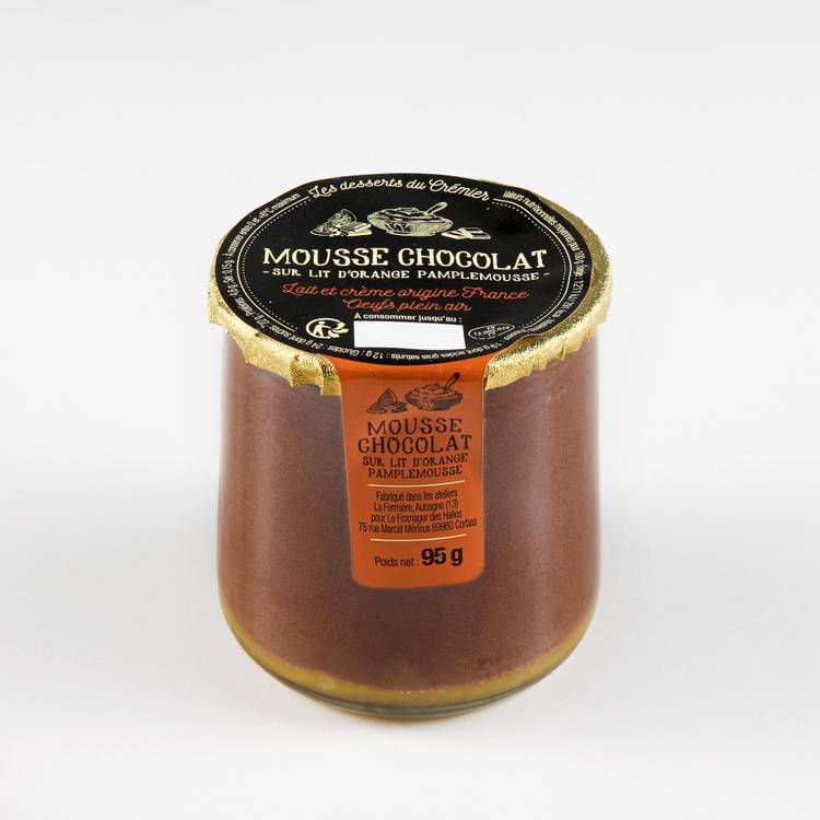 La Mousse au chocolat sur lit d'orange et de pamplemousse 95g "Les desserts du crémier" - 2