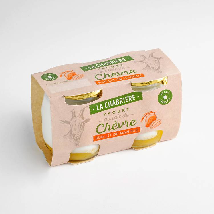 Le Yaourt au lait de chèvre sur lit de mangue 2x120g "La Chabrière" - 2