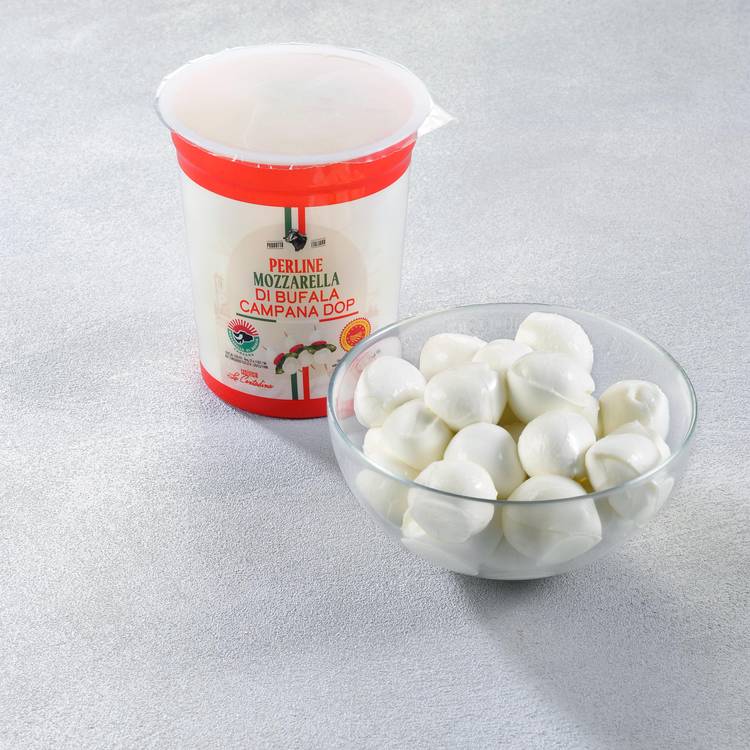 Les Perlines de mozzarella di bufala Campana DOP