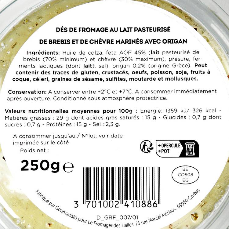 Les Dés marinés à base de feta et origan grec - 3