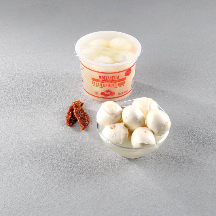 Les Perlines de mozzarella aux tomates sechées
