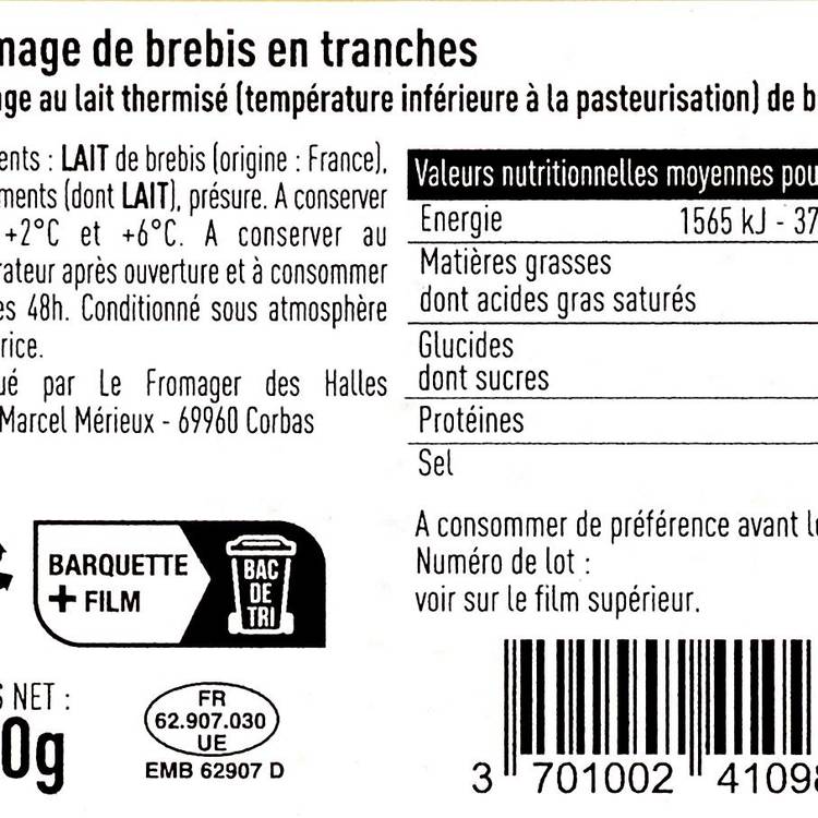 Le Fromage de brebis en tranches - 2