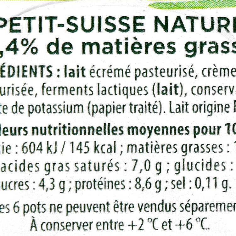 Les Petits suisses nature 10.4% - 3