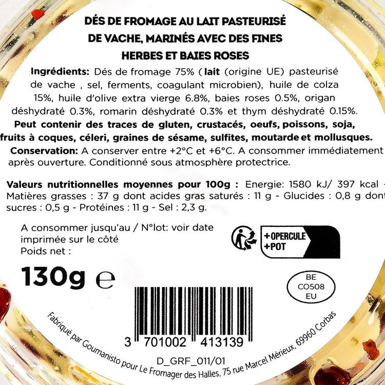 Les Dés de fromage marinés au thym, origan et romarin - 2