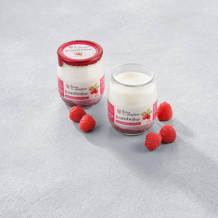 Les Yaourts framboise  "La Ferme des Peupliers"
