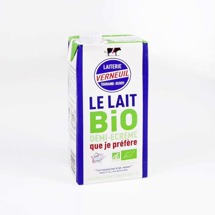 Le Lait UHT 1/2 écrémé 1L BIO "Verneuil" - 2