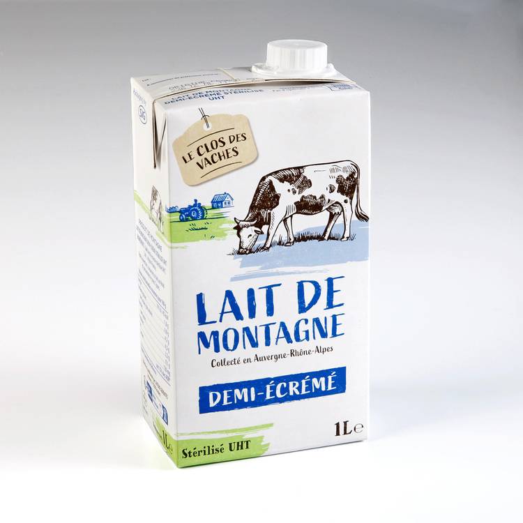 Le Lait de montagne demi-écrémé UHT 1L "Le Clos des Vaches" - 2