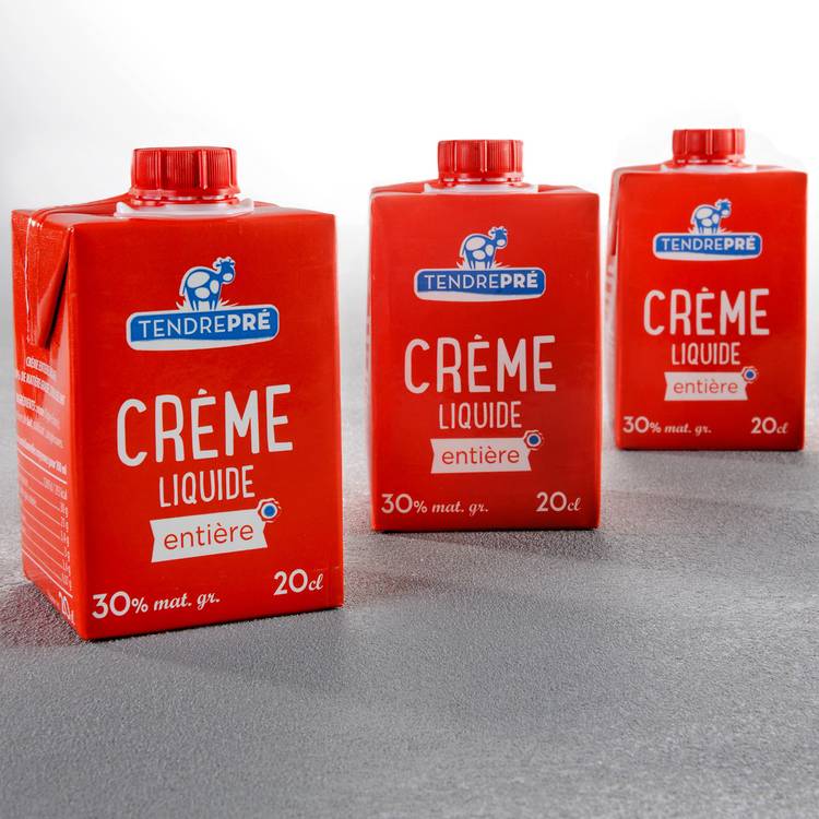 La Crème liquide entière UHT 30% 3x20cl "Tendre Pré" - 1