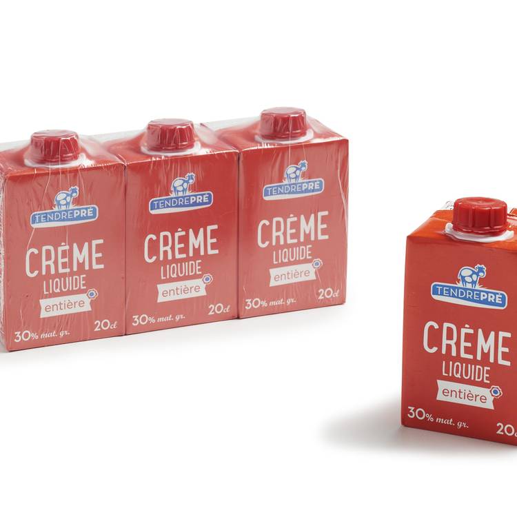 La Crème liquide entière UHT 30% 3x20cl "Tendre Pré" - 2