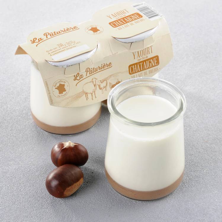 Le Yaourt brebis sur lit de châtaigne 2x125g  "La Pâturière"