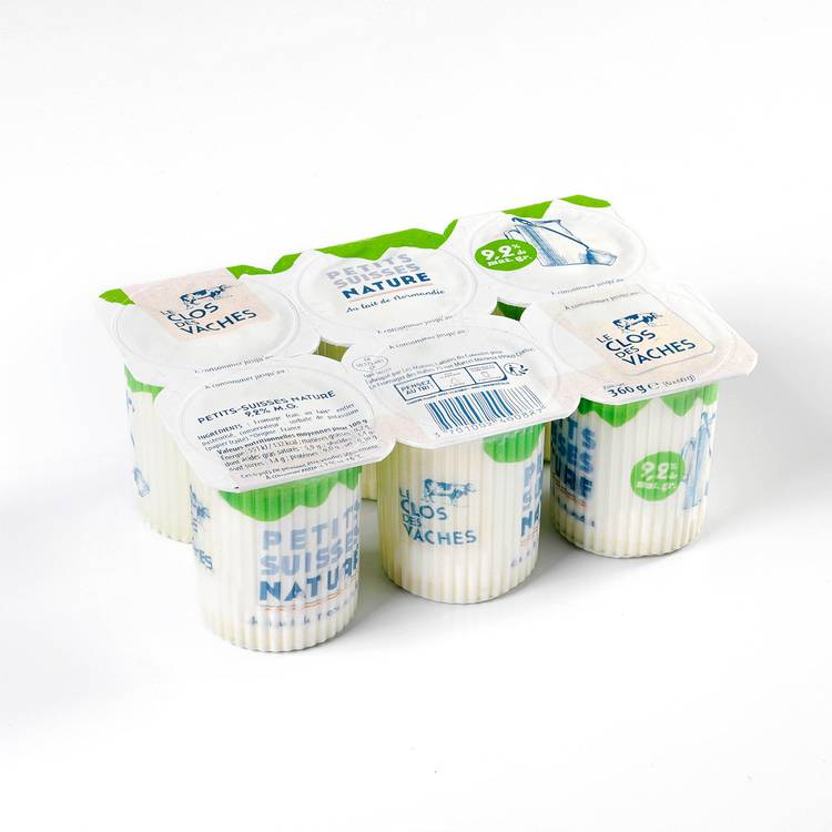 Les Petits suisses nature 9,2% 60gx6 "Clos des vaches" - 2