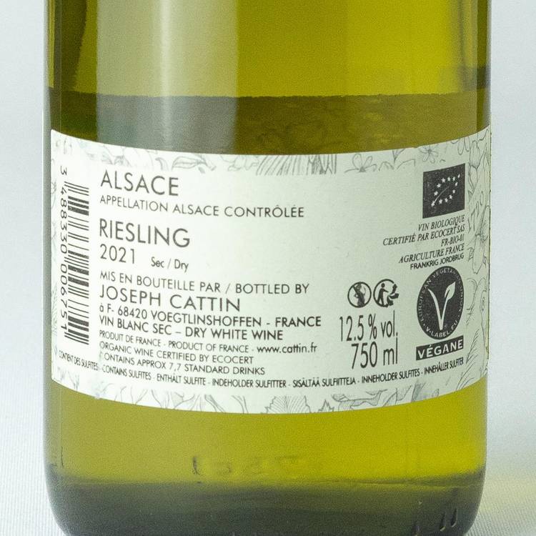 Le Vin blanc ALSACE AOP - Riesling 2021 - Vin blanc BIO vegan - 4