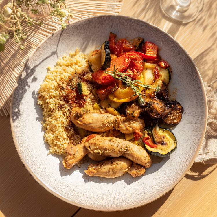 La Ratatouille, boulgour et poulet