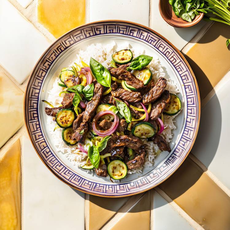 Le Bœuf sauté à l’asiatique & basilic