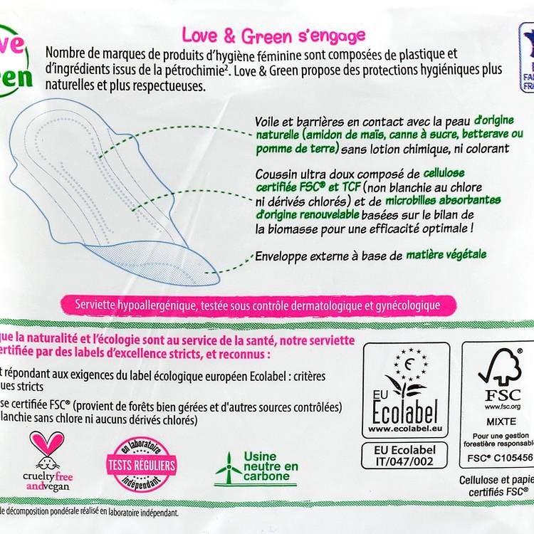 Les Serviettes hygiéniques ultra SUPER "Love&Green" - 2