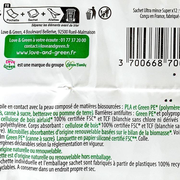 Les Serviettes hygiéniques ultra SUPER "Love&Green" - 3