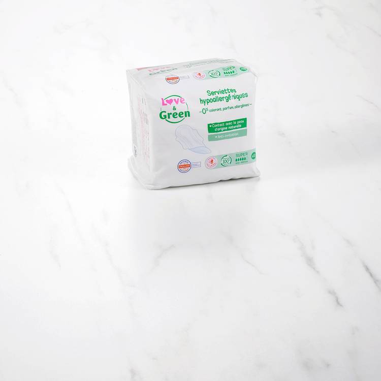 Les Serviettes hygiéniques ultra SUPER "Love&Green"